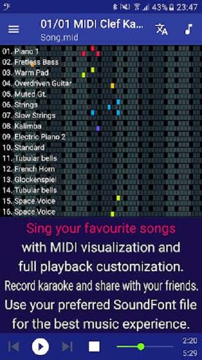 midi clef karaoke player卡拉ok播放器