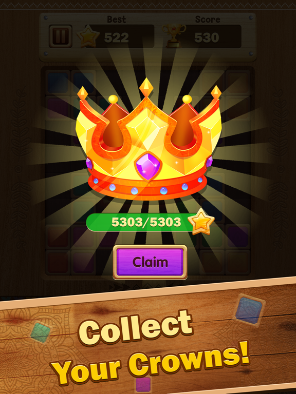 block puzzle:  collect crowns