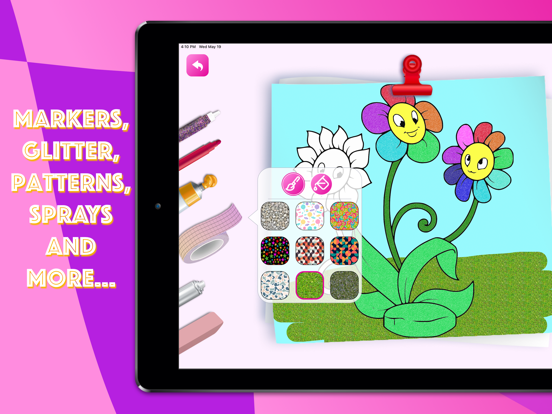 girls coloring book draw on go